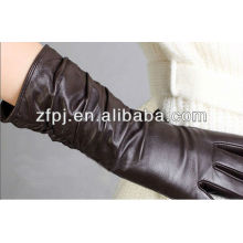 2014 heiße Verkaufsfrauen Winter lange braune lederne Handschuhe